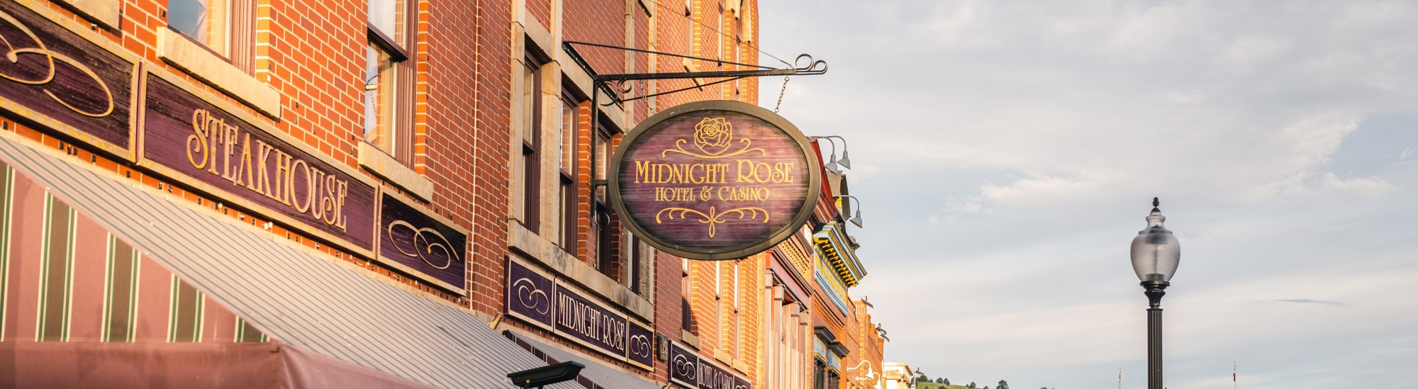 Purple Street sign of the Midnight Rose Hotel & Casino