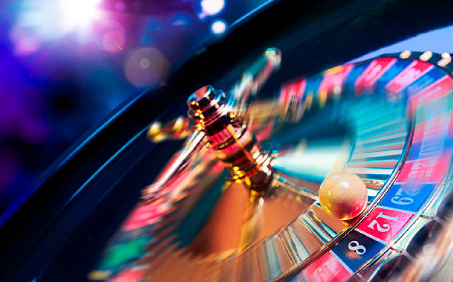 high contrast image of casino roulette in motion