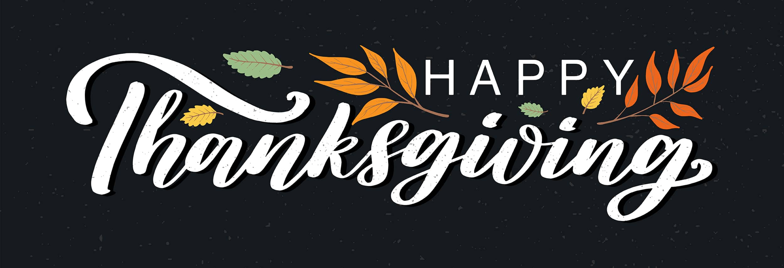 A banner that says Happy Thanksgiving as part of the thanksgiving getaway page