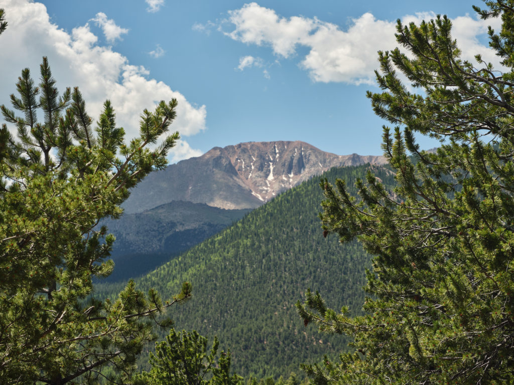 Mountain peaks in Pikes Peak Colorado