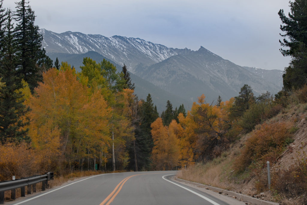 Cottonwood Pass Road Colorado in fall