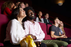 Couple In Cinema Watching Comedy Film