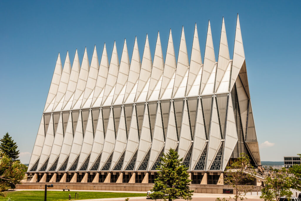 United States Air Force Academy Chapel in Colorado Springs, Colorado