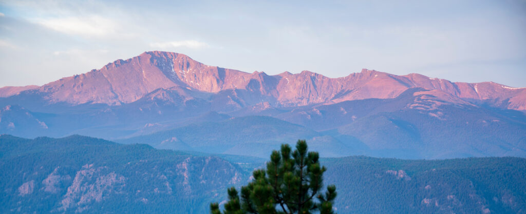 A view of Pikes Peak at Sunrise