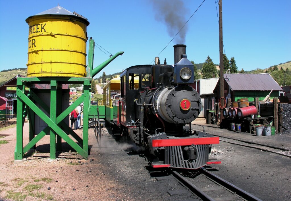 The train station for the Cripple Creek and Victor Narrow Gauge Railroad 