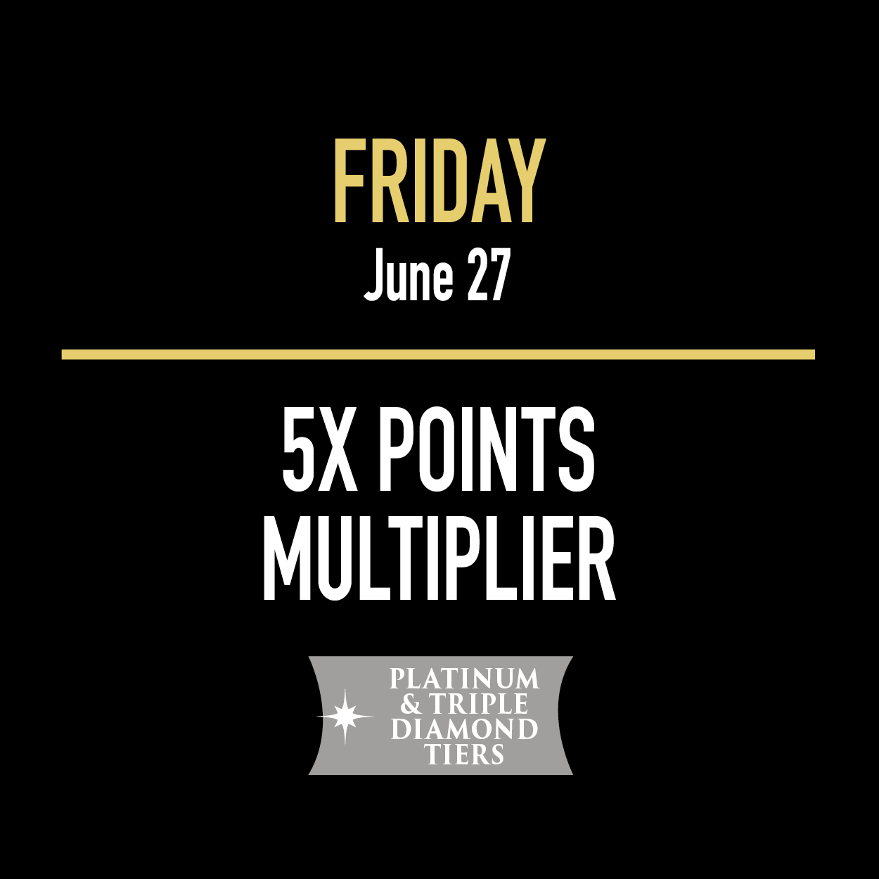 Friday, June 27 5X Points Multiplier Friday, June 27 5X Points Multiplier