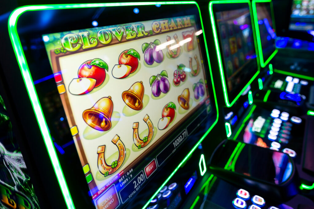 Computer monitor of slot machines.