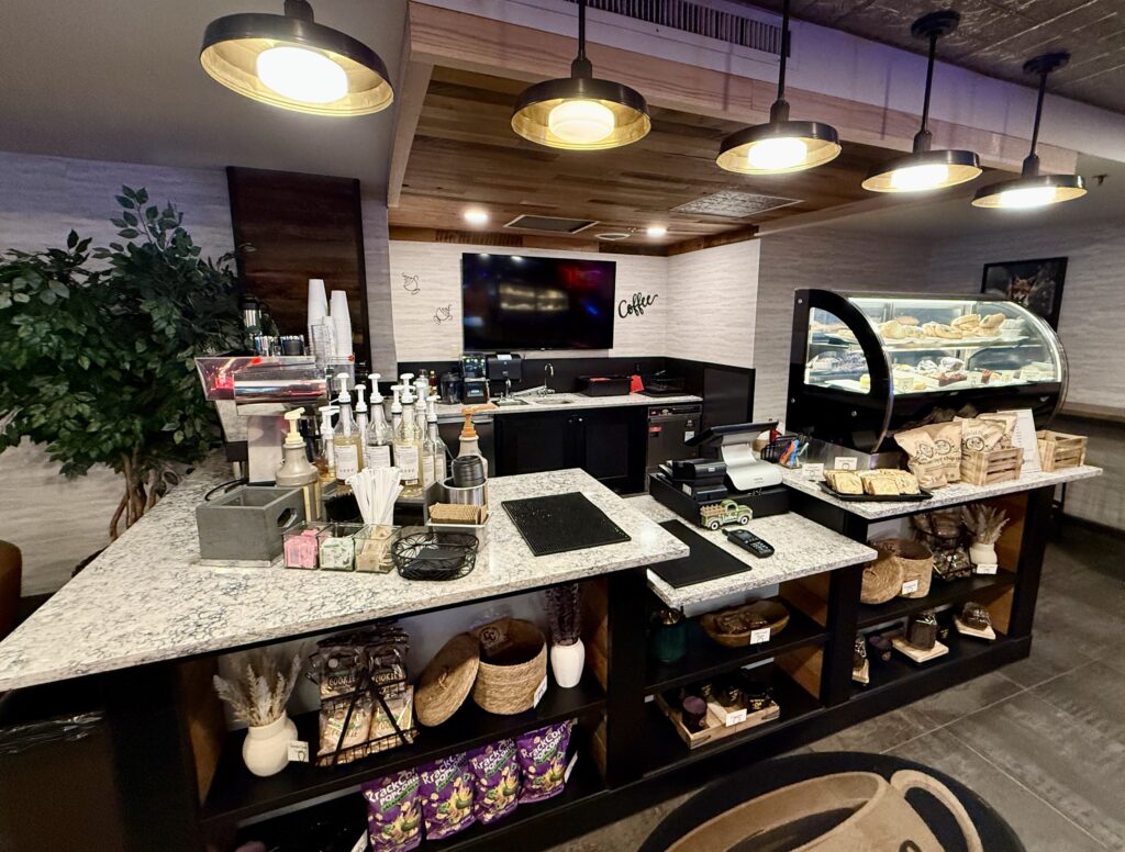 A View of the counter of Midnight Roast Coffee Shop